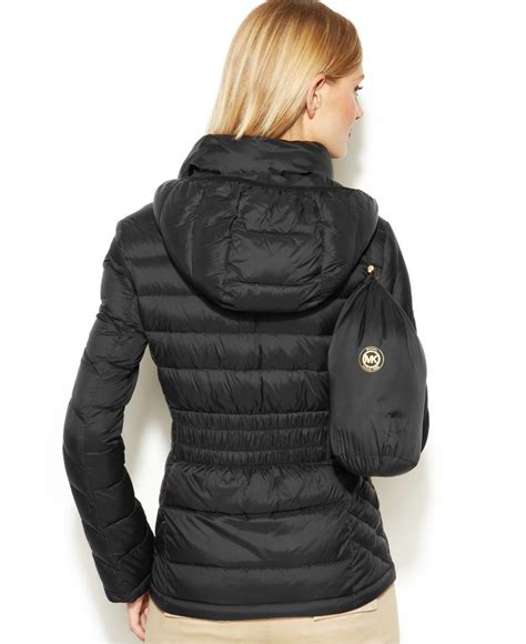 michael kors black jacket women's|michael kors black puffer jacket.